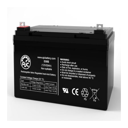 Battery Clerk AJC Palmer Industries 4 Wheeler 410 Wheelchair Replacement Battery 35Ah, 12V, NB AJC-D35S-J-2-196644